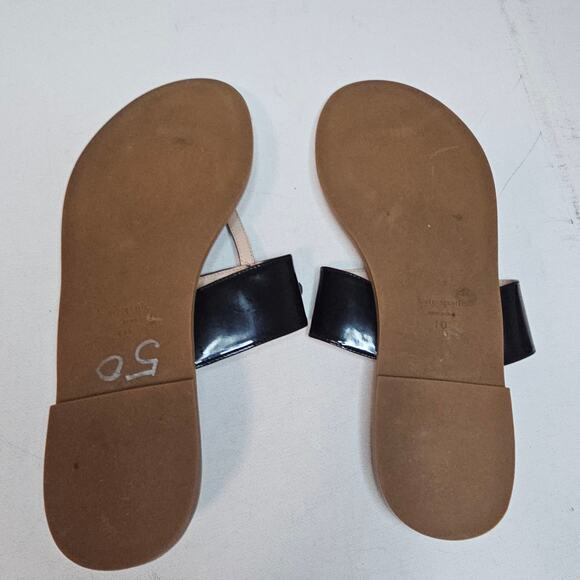 Kate Spade‎ Sz10 Patent Leather Flip-flops CassiaSandleSlippers Summer Designer - Picture 5 of 16